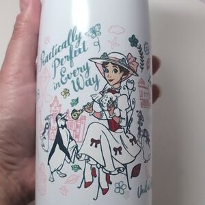 Disney, Mary Poppins White and Pink Water Bottle